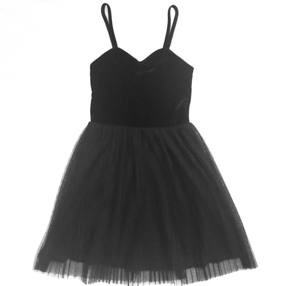 H&M Dresses & Skirts - H&M LBD velvet and tule sheer pleated dress